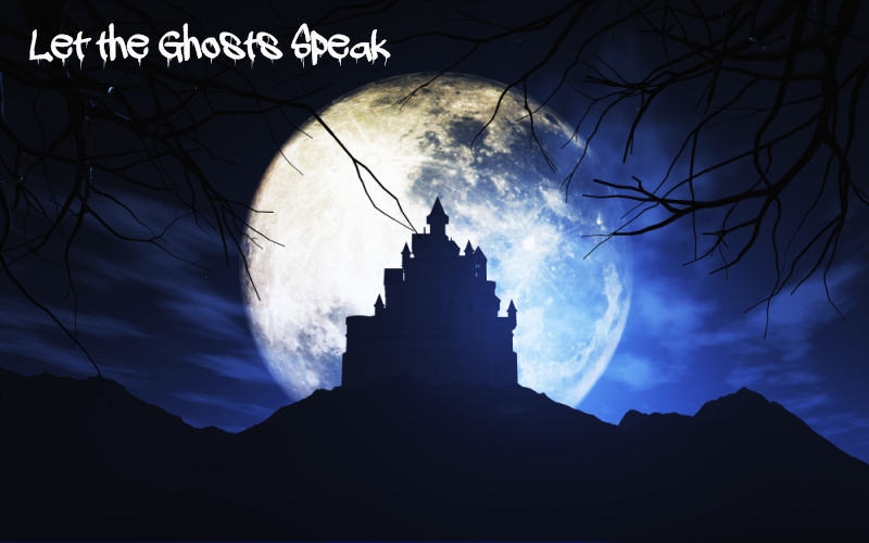 3D render of a Halloween background with a spooky castle against a moonlit sky